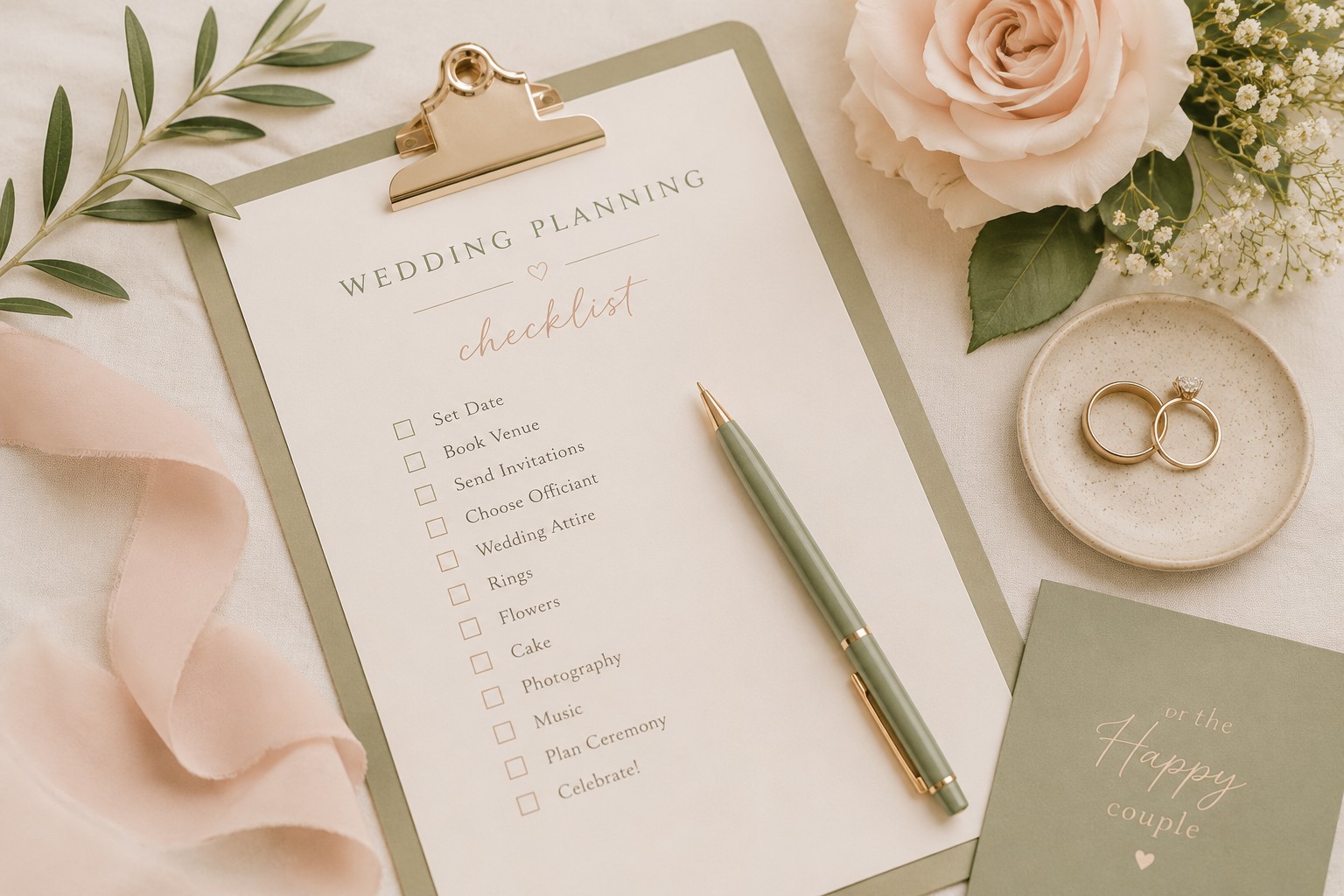 Couple celebrating their wedding
